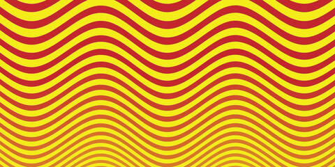 Abstract stripes red yellow optical art wave line background. Vector illustration