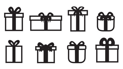 Different gifts icons set. Presents, Vector illustration