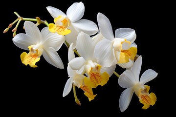 Fototapeta premium white orchid on black background