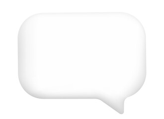 3d speech bubble icon. Text box. White chat bubble on transparent background. Social media messaging concept. Vector illustration