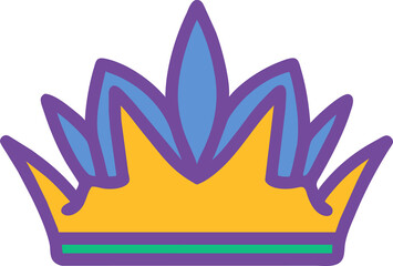 Fototapeta premium Mardi Gras carnival set of flat icon, mardi gras design element