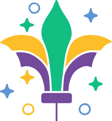 Mardi Gras carnival set of flat icon, mardi gras design element