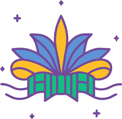 Mardi Gras carnival set of flat icon, mardi gras design element