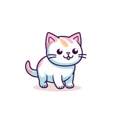 Cute cat vector illustration. Cute cartoon kitty character
