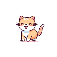 Cute cat vector illustration. Cute cartoon kitty character