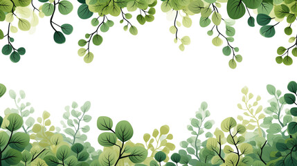 A Green Background With Leaves and Branches