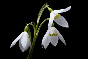 Lily of the valley flower isolated on a black background
