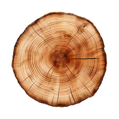 Cross section of a big tree isolated on transparent background. PNG file, cut out