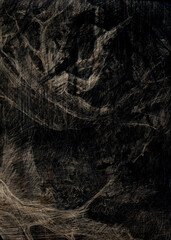 Colored plaster painted in grunge style, vintage weathered frame with abstract antique cracked scratched texture.Retro pattern in space force style, chakra glow.