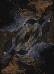 Old Color Grunge Painted Plaster Stucco Wall Vintage Weathered Frame With Abstract Antique Cracked Scratched Texture And Retro Pattern. Empty Space For Image Or Text. Square