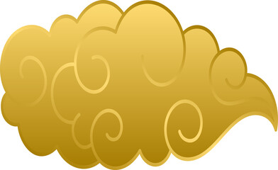 Golden Xiangyun Auspicious clouds, chinese, japanese, korean traditional clouds