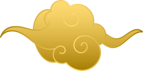 Golden Xiangyun Auspicious clouds, chinese, japanese, korean traditional clouds