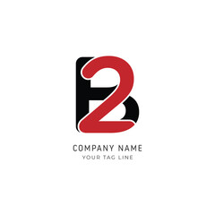 Monogram B2 Letter Logo Design