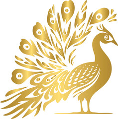 Golden peacock icon