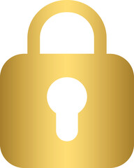 Golden lock icon