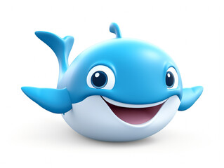 Obraz premium Happy Dolphin: Animated Marine Friend