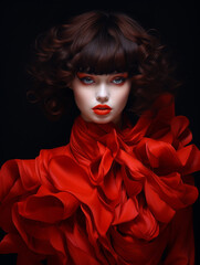 Fashion Model in Red