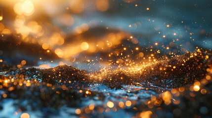 bokeh lights background with mixed brown and yellow warm earthly colors. - obrazy, fototapety, plakaty