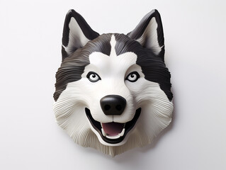 Siberian Husky: 3D Head for Iconic Logo Design