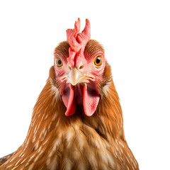 Chicken Portrait: A Close up Rooster Photo, Isolated on Transparent Background, PNG