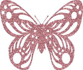 Rose gold glitter butterfly, pink glitter butterfly	
