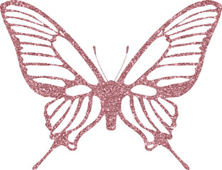 Rose gold glitter butterfly, pink glitter butterfly	
