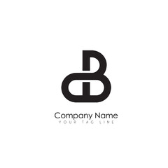 Initial letter d b logo design template creative and professional infinity logo on black background