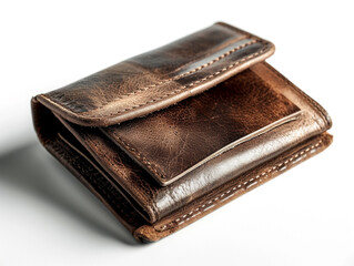 Men's wallet made of brown leather. Slight wear due to use.