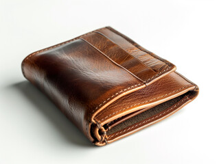 Men's wallet made of brown leather. Slight wear due to use.