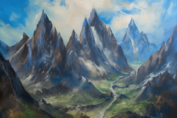 Enigmatic Mountainscapes: Digital Painting