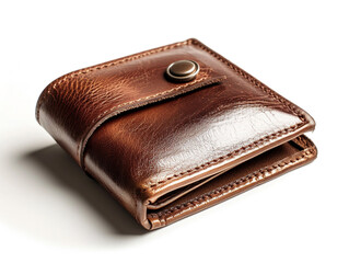 Men's wallet made of brown leather. Slight wear due to use.