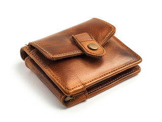 Men's wallet made of brown leather. Slight wear due to use.