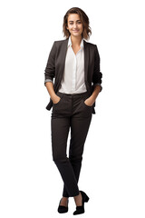 portrait of a businesswoman stands with confidence isolated