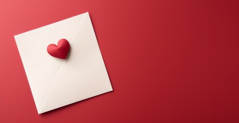 Envelope on a red background with a heart