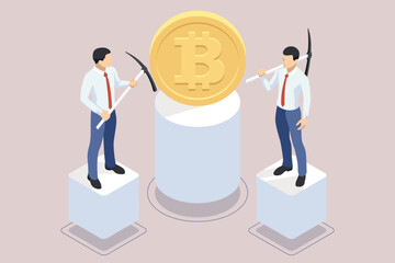 Isometric Expert team for Data Analysis, Business Statistic, Management, Consulting, Marketing. Communication and contemporary marketing. Corporate people working together