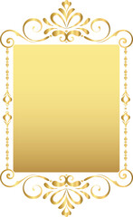 Golden vintage frame, gold decorative luxury ornament frame