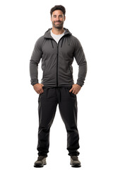 Fototapeta premium portrait of a muscular physique male wear sport T-shirt and standing confidently isolated
