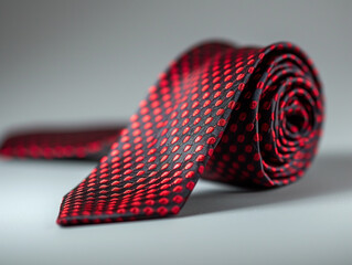 A beautiful design men's neck tie isolated on white background. Minimalist style image. 
