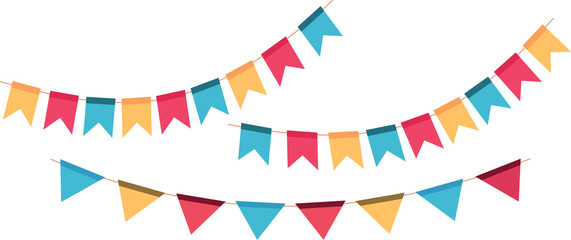 Bunting flags, colorful heart shape bunting flags