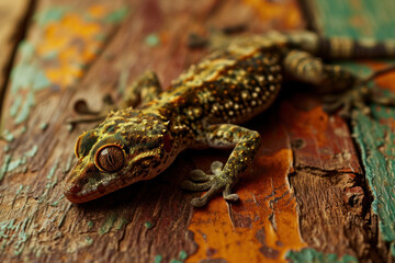 Fototapeta premium lizard on a branch