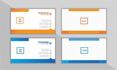 business card with modern design template texture and vector, clean professional modern business card.