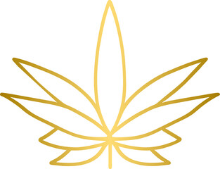 Golden cannabis leaf