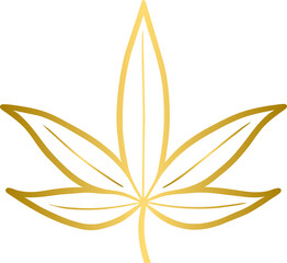 Golden cannabis leaf