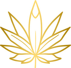 Golden cannabis leaf