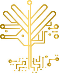 Golden circuit board patterns vector