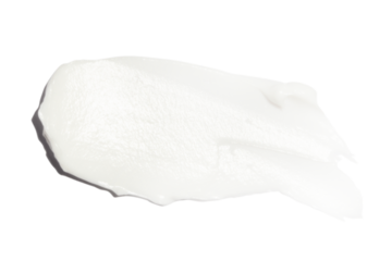 A smear of cream on a blank background.