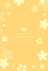 桜モチーフの和風背景素材、春カラーのデザインテンプレート