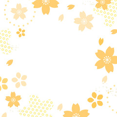 桜モチーフの和風背景素材、春カラーのデザインテンプレート