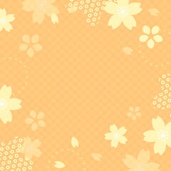 桜モチーフの和風背景素材、春カラーのデザインテンプレート