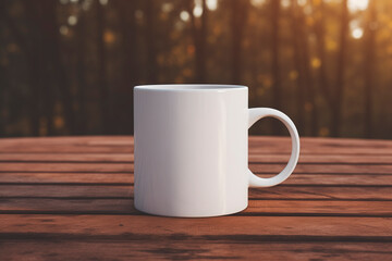 a white mug mockup sitting on a table
